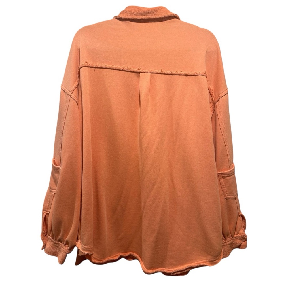 POL Orange Distressed Shacket Jacket Oversized Si… - image 6